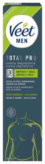 Men Total Pro Crema Depilatoria Pecho y Cuerpo Piel Normal 200 ml