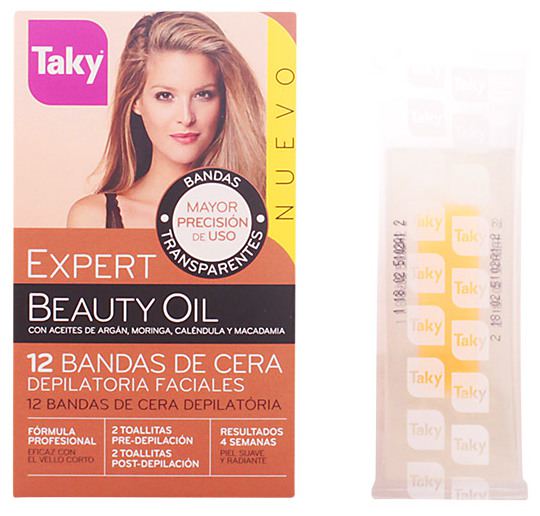 Depilatory Facial Wax Bands Beauty Oil 12 uds